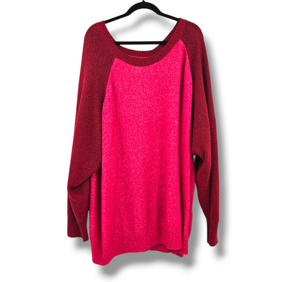 Torrid Women's Plus Fuzzy Color Block Vegan Cashmere Pullover Sweater Size 6 - Picture 2 of 11